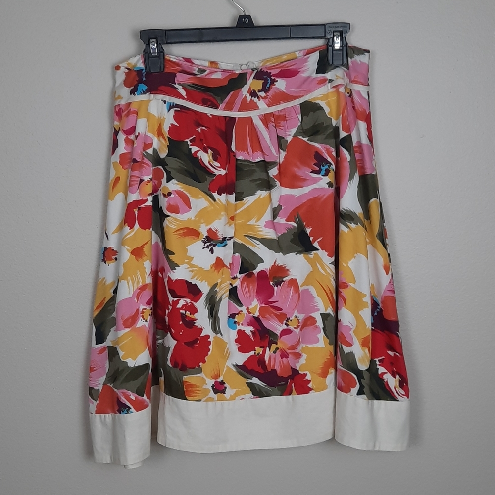 Lili Colorful Floral Print Midi Skirt    Size M